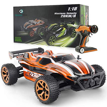GizmoVine 1/18 RC Car 4WD High Speed 2.4Ghz Remote Control Car Electric Racing Sand RC Buggy Vehicle with Rechargeable Battery - Orange