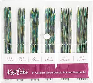 Knit Picks Double Pointed Wood Knitting Needle Set (Caspian 5")