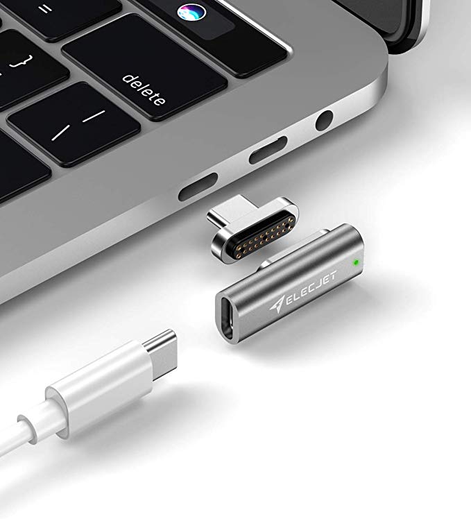 ELECJET MagJet S, 20 Pin Magnetic USB C Adapter, 100W Fast Charging,10 Gbps Data Transfer, RJ45 Gigabit Ethernet Connection, 4K Video @ 60Hz for New MacBook Pro/Air and Any USB C Devices, Space Grey