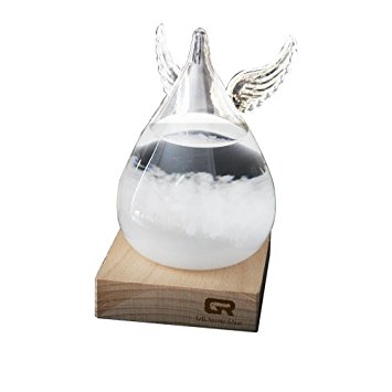 GR Creative Stylish Desktop Drops Storm angle Glass of 17th Century Europe Weather Monitors Weather Forecast Weather Station (Mini Angel)