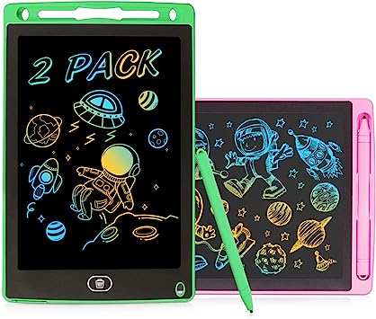 2 Pack LCD Drawing Tablet for Kids, 8.5 Inch Colorful Drawing Pad Toddler Doodle Scribble Boards for 3 4 5 6 7 8 Year Old Girls Boys