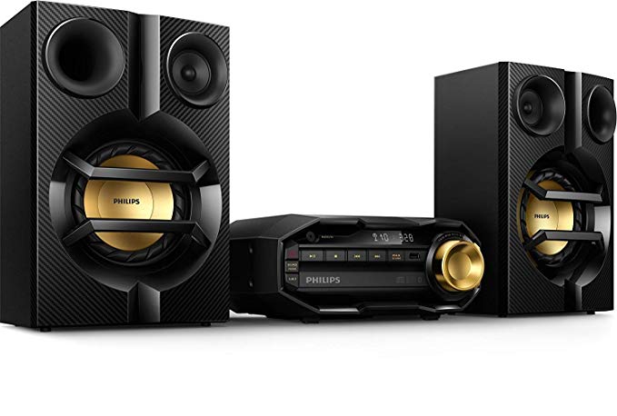 Philips Bluetooth Stereo System for Home with CD Player , MP3, USB, FM Radio, Bass Reflex Speaker, 230 W