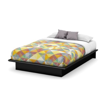 South Shore Step One Collection Full Platform Bed, Pure Black