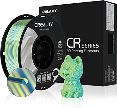 Official Creality Silk Dual Color PLA Filament 1.75mm, Silk Yellow Blue 3D Printer Filament No-Tangling, Strong Bonding and Overhang Performance Dimensional Accuracy  /-0.02mm, 2.2lbs/Spool