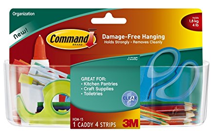 Command Large Caddy, Clear, 2-Caddy