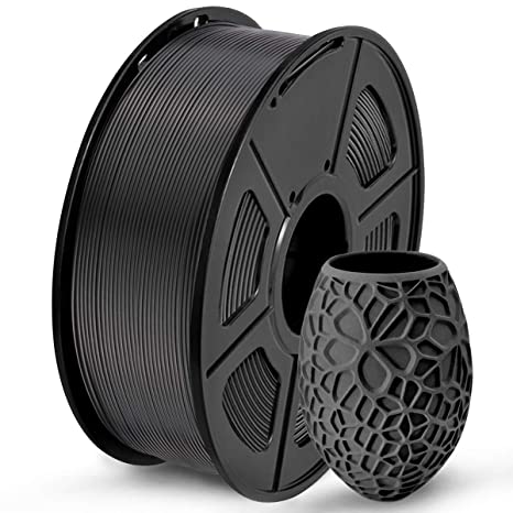 PLA 3D Printer Filament, SUNLU PLA Filament 1.75mm, Dimensional Accuracy  /- 0.02 mm, 1 kg Spool, 1.75mm, PLA Black