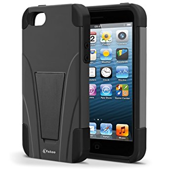 Vakoo 41-VORB-TXA801 iPhone 5/5S Case Slim Fit Dual Layer Armor Defender Rugged Hybrid Heavy Duty Protection Shockproof Drop Proof Cover Case for Apple iPhone 5 5S Built in Kickstand