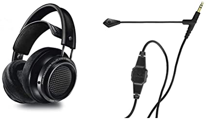 Philips Fidelio X2HR/00 Over-Ear Headphones, High-Resolution Headphones Black & V-MODA BoomPro Microphone for Gaming & Communication - Black