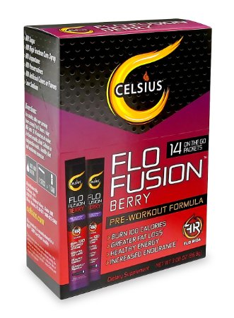 Celsius "Flo Fusion" Berry On-the-Go with 14 Count Packets, 3.08 Ounces