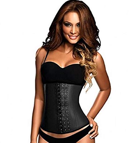 Ann Chery Waist Trainer and Shaper - Black 3 Hook Latex Waist Cincher Belt