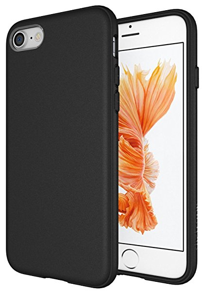 iPhone 7 Case, Evito, Flexible Hybrid Scratch Resistant Back Cover with Shock Absorbing Bumper for Apple iPhone 7/7s (4.7) (Black)