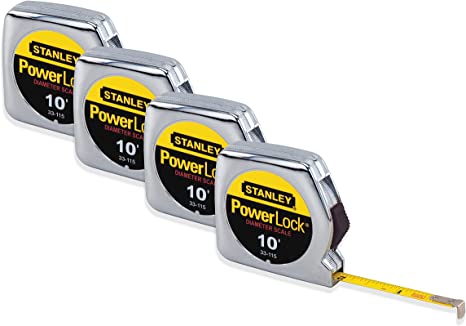 Stanley Hand Tools 33-115 10' x 1/4" PowerLock Pocket Tape Rule Pack of 4