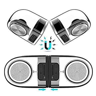Magnetic Wireless Bluetooth Speakers Portable - Compact Outdoor Bluetooth Speaker Splashproof Dual Drivers HiFi Subwoofer Surround Sound with Mic AUX 18-Hrs Playtime for Home Party Travel Cycling