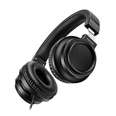 Sound Intone I8 Over-Ear Headphones with Microphone Bass Stereo Lightweight Adjustable Headsets for iPhone iPad iPod Android Smartphones Laptop Mp3 (Black)