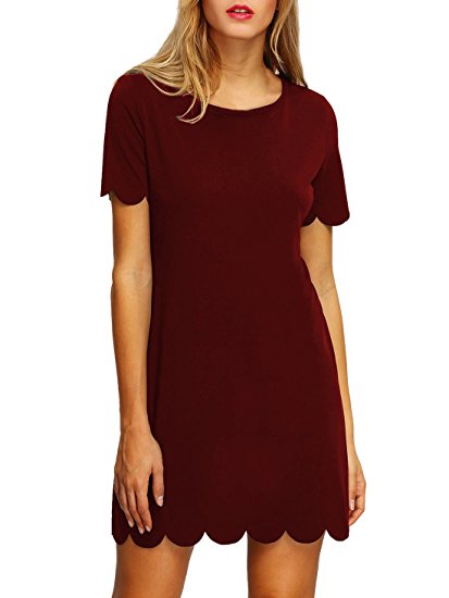 ROMWE Women's Short Sleeve Casual A-Line Mini Party Dress