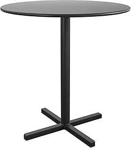 CoscoProducts COSCO 88852BLK1E Round Indoor/Outdoor Steel Bistro Table, 24", Black