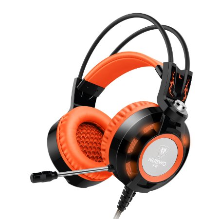 HeadsetAilihen K6 Gamer Gaming Headsets with Microphone for PC Laptop Computer 35mm USB 20 Over Ear Headphones Headsets with In-Line Volume Control LED Light 65 ft Long CableBlackOrange
