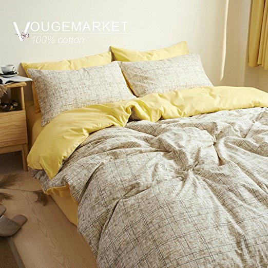 Vougemarket 3 Piece Duvet Cover Set (Queen,King) Duvet Cover with 2 Pillow Shams - Hotel Quality 100% Cotton - Luxurious, Comfortable, Breathable, Soft and Extremely Durable (King, Style8)