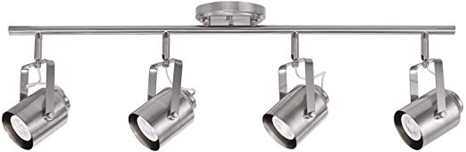 Globe Electric 59237 Westmore 4-Light Track Lighting, Brushed Nickel Finish, Bulbs Included