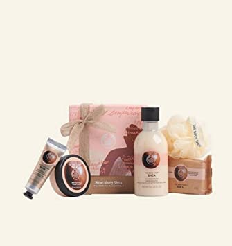 The Body Shop Nutty Nourishing Shea Pampering Essentials Body Butter Soap hand cream shower gel Gift SET