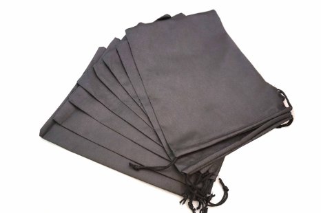 ROUNDSQUARE Traveling Nylon Shoe Bags 12*15" (8, Black)