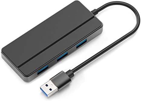 Aiibe USB HUB USB 3.0, Ultra Slim Data Hub 3-Port USB 3.0   SD & TF Card Reader Port Black Small USB 3.0 Hub Splitter for PC, Laptop, Mac, USB A Port Device