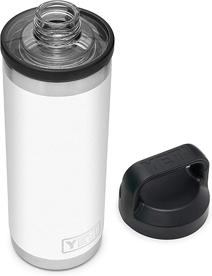 YETI Rambler 18 oz Bottle, Vacuum Insulated, Stainless Steel with Chug Cap, White