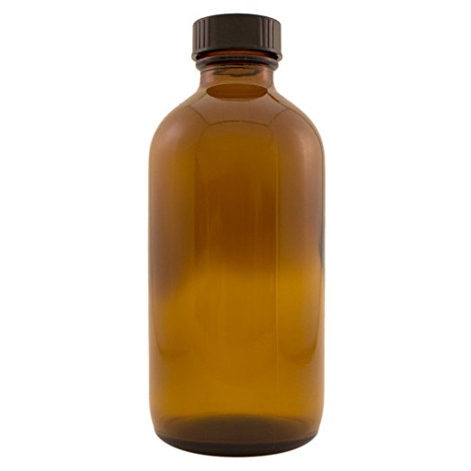 Greenhealth - 8 Oz Amber Glass Bottle with Phenolic Lid (Pack of 2)