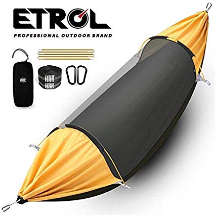 ETROL Hammock, Upgrade Camping Hammock with Mosquito Net, 3 in 1 Blackout Design Aluminium Portable Hammock for Backyard, Backpacking Travel, Hiking, Beach or Other Outdoor or Indoor Activities