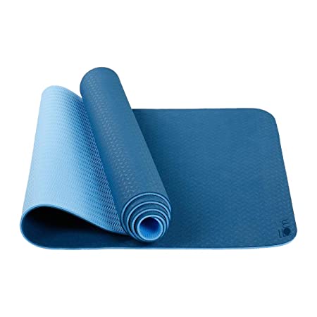 FOM (Friends of Meditation) Extra Large Anti Tear Lightweight Reversible TPE Yoga Mat with Non Slip Grip, Tear Resistant, with Yoga mat Bag (72x31 inch)