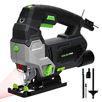 Jigsaw, GALAX PRO 6.7 Amp 3000 SPM Jig Saw Tool with Laser Guide, Max ±45° Bevel Cutting Angle, 6 Adjustable Speeds, 4-Position Orbital Action, Max Cutting Capacity: 4"  Wood, 3/8"  Metal