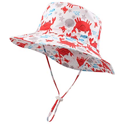 BAVST Baby Sun Hat Boys Bucket Hat Toddler Floppy Hat UPF 50  Wide Brim Chin Strap Summer Play Cap for 6M-6T