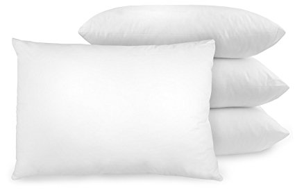 Queen Size Pillows 4 Pack - Fluffy and Comfortable - White 20 x 30 Inch - Comfy Fluff and Plush - Four Pillow Set - Standard - Softer Than Feather Goose Down - Luxury Hotel Quality