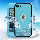 Comsoon Waterproof Heavy Duty Defender Kickstand Case with Built-in Screen Protector for iPod Touch 5th  6th Generation - Blue