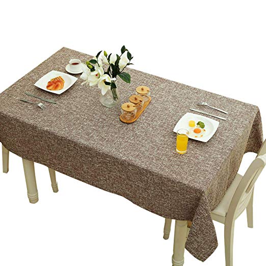 Mrs Sleep Cotton Linen Tablecloth Pure Color Tablecloth For Kitchen Rectangular Tablecloth Stain Dust Proof Cloth Decorative Table Cloth 130*180cm(coffee)