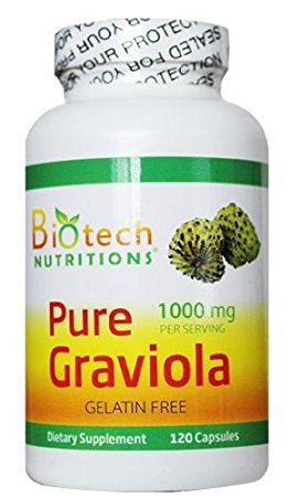 Biotech Nutritions Pure Graviola, 1000 mg, 120 Count