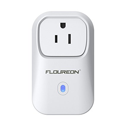 FLOUREON Wi-Fi Smart Socket US Plug Outlet Timer Switch Works No Hub Required Support IOS Android Phones App Remote Lights Air Conditioner Microwave and More