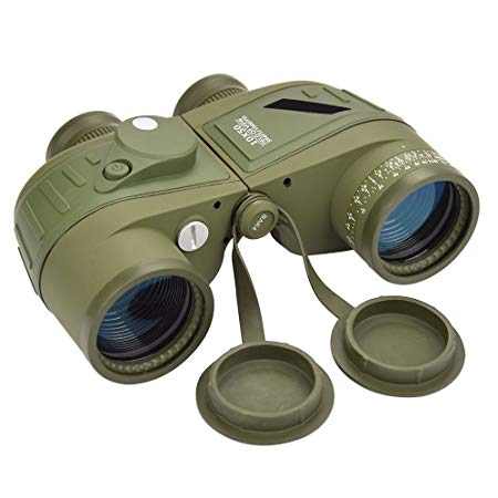 Feyachi 10x50mm Marine Binoculars with Illuminate Compass   Binoculars Strap  Storage Bag for Hiking Camping Boating