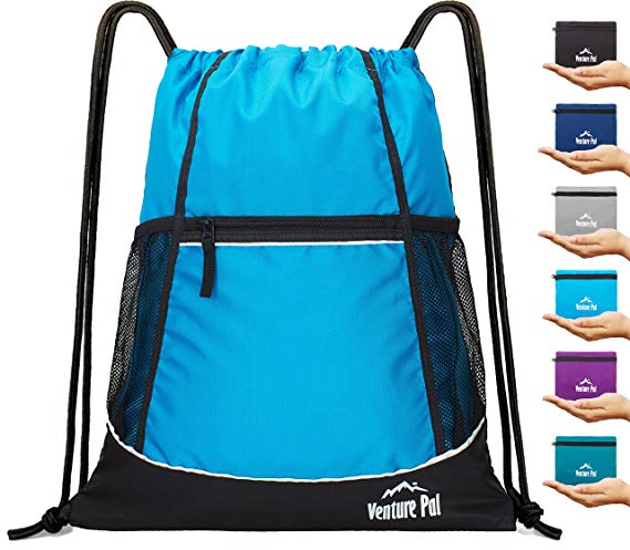 Venture Pal Packable Sport Gym Drawstring Sackpack Backpack Bag with Wet Pocket for Men,Women-8 Colors