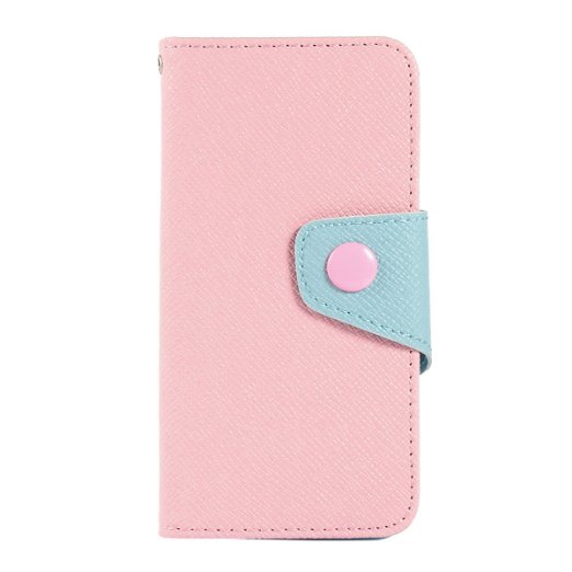 iPhone 5C Case, iPhone 5C Wallet Case, ULAK Dual-Color Synthetic PU Leather Protective Flip Folio Wallet Case with Credit Card Holder Slots and Wrist Strap for Apple iPhone 5C (Pink   Blue)