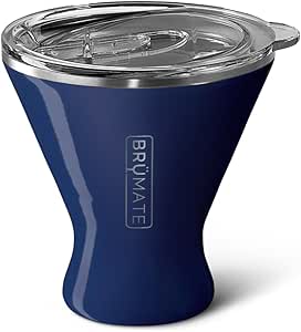 BrüMate MargTini 10oz Martini Margarita Tumbler - Made With Vacuum-Insulated Stainless Steel (Navy Gloss)