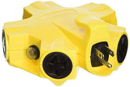 Yellow Jacket 27362 Outdoor 15-Amp Power Strip Adapter, 5-Outlet