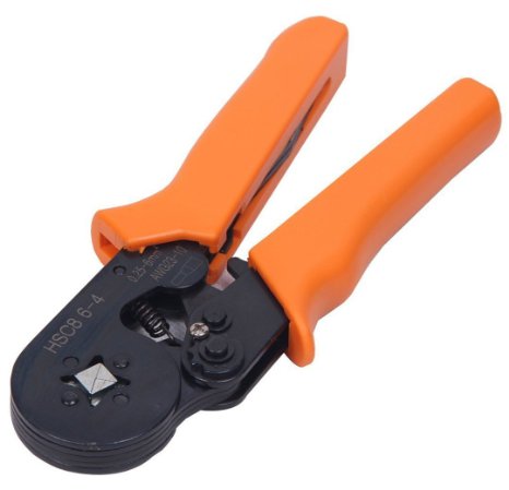 Signstek Adjusting Ratcheting Square Ferrule Wire Cable Crimper Plier Crimping Crimp Tool AWG23-10 Orange