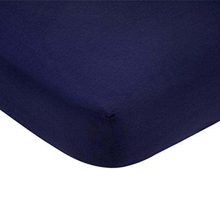 Carter's Sateen Crib Sheet, Solid Navy Blue, One Size