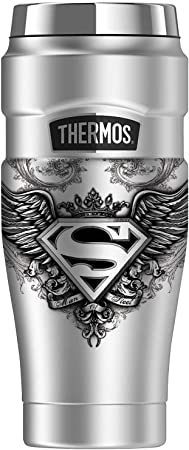 Superman Made Of Steel, THERMOS STAINLESS KING Stainless Steel Travel Tumbler, Vacuum insulated & Double Wall, 16oz