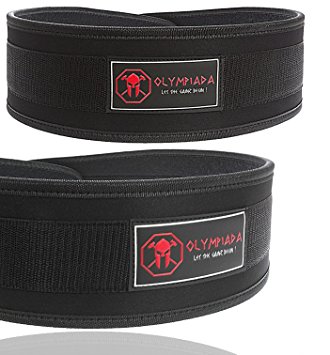 Olympiada Low Profile Weight Lifting Belt 4"-6"Black - For WeightLifting, Gym, Crossfit, Olympic Lifting and Fitness - Safely Support and Protect your Back from Injury