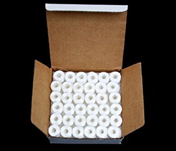 144 White PreWound Bobbins for Embroidery Machines Size A (SA156) Plastic Sided for BROTHER, Babylock, Janome Embroidery Machines