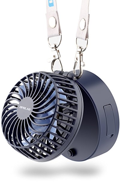 OPOLAR Necklace Fan Powered By 3350mAh Battery, Rechargeable Personal Fan, 3 Setting, 7-20H Working Hours,180° Rotating Free Adjustment for Camping/Outdoors/Travel