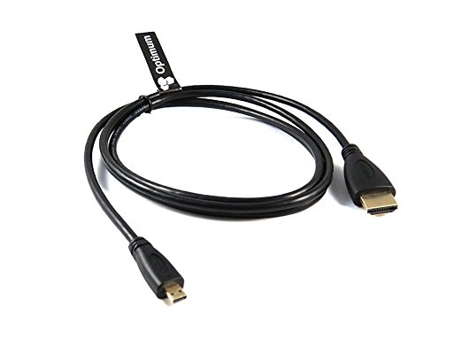 Optimum Orbis Micro HDMI to HDMI Cable for ASUS Transformer Book Pad T100TA, TF300T, TF700T, TF701T, TX300, TF201; MeMO Pad FHD 10 ME301T, ME302C; VivoTab Smart ME400C, RT TF600T, TF810C; Taichi 21 Tablet PC Tab 1080p HDTV HD FHD Cord Gold-Plated Connectors 5 feet