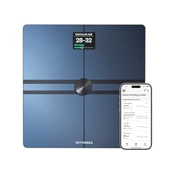 WITHINGS Body Comp - Scale for Body Weight and Complete Body Analysis, Wi-Fi & Bluetooth, Baby Weight Scale, Digital Scale, Accurate Visceral Fat, Heart Health, Scales Compatible with Apple